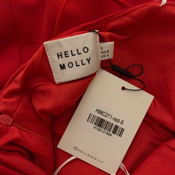 HELLO MOLLY SHOULD HAVE STAYED HOME DRESS RED SMALL - Picture 4 of 7